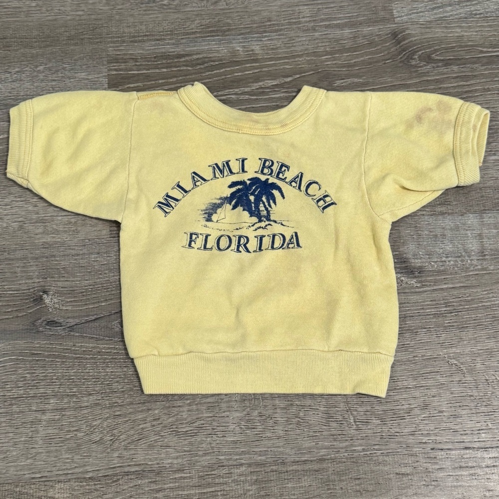 Vintage Child Toddler  Miami Beach Crewneck Sweatshirt Short sleeve